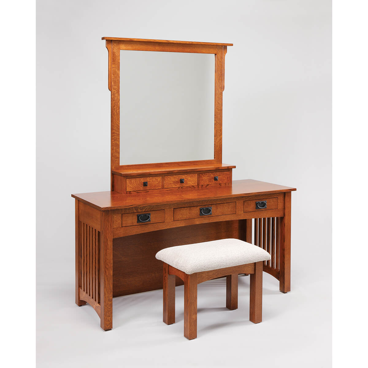 Read more about the article Large Mission Dressing Table with Stool