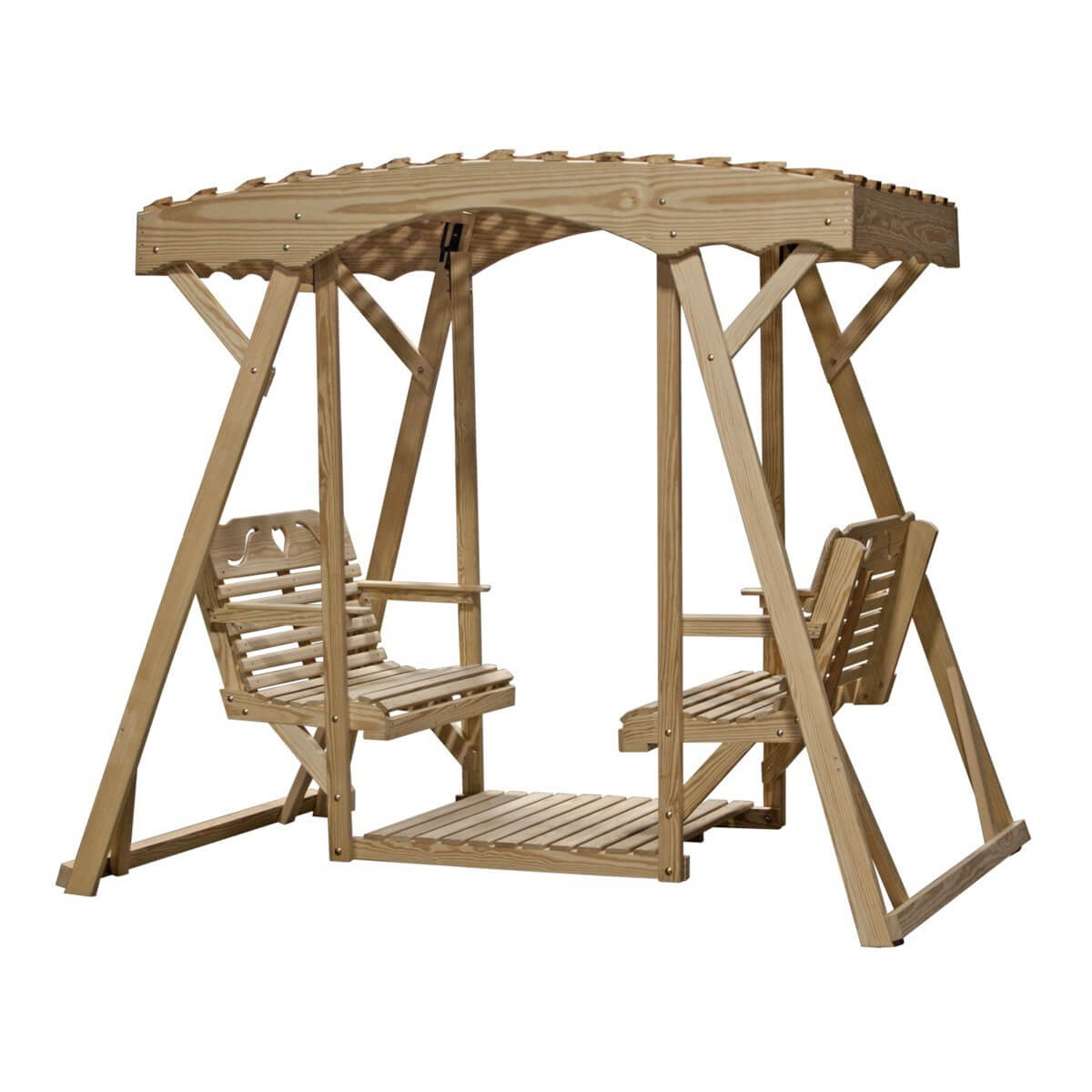Read more about the article Double Lawn Glider – Cutout Heart, Lattice Roof