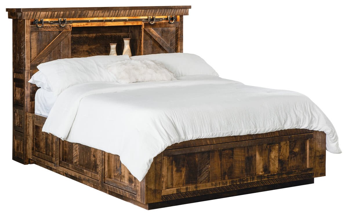 Read more about the article Platform Bed Bookcase Headboard Open